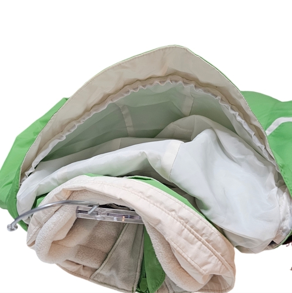 Columbia 3-in-1 Green Waterproof Ski Jacket Cream Fleece Inner Jacket womens med - Picture 5 of 16